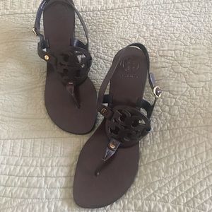 Tory Burch Brown Low Heel Sandal